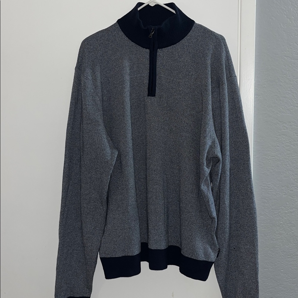 Ben Sherman Black and Gray Zip-Up Sweater